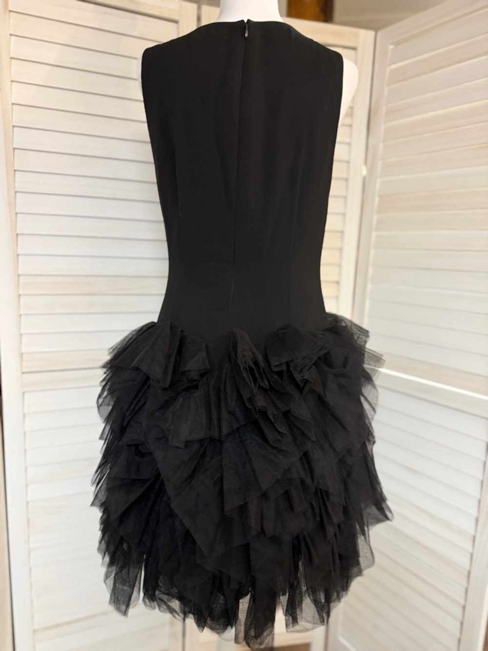 NWOT Badgley Mischka Dress Cocktail Evening Wedding Pageant Sz 8 Tulle Ruffle - Picture 6 of 7